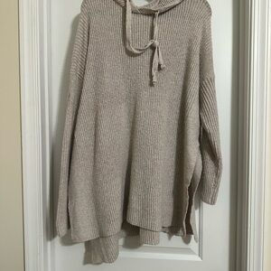 Cozy Beige Knit Women's Sweater for Breastfeeding Mommas